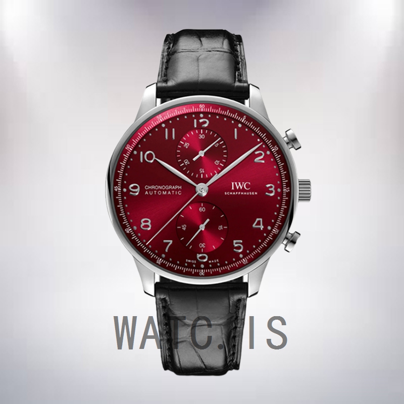IWC Portuguese Chrono Men's IW371616 44mm/41mm Silver-tone Red Dial