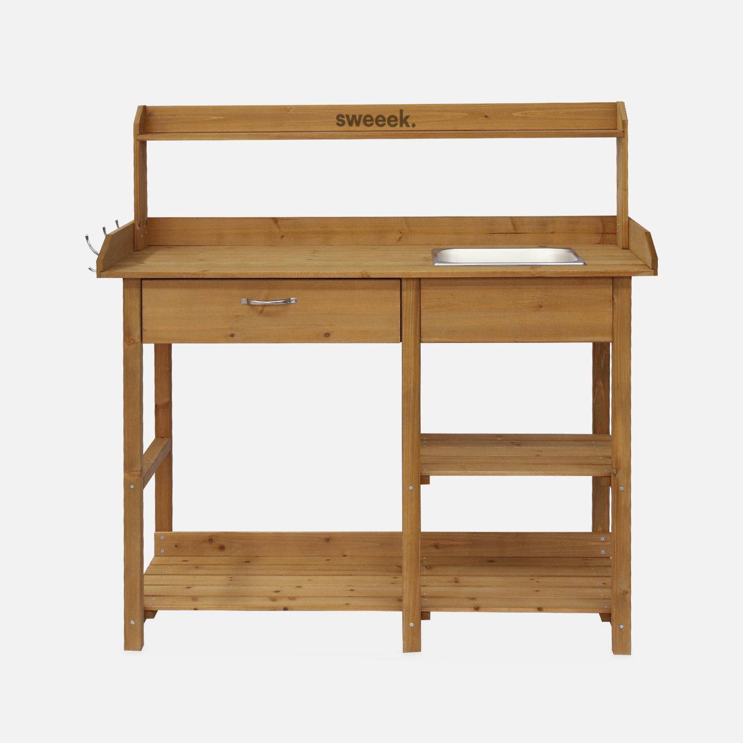 Capucine - Mesa de madera para macetas