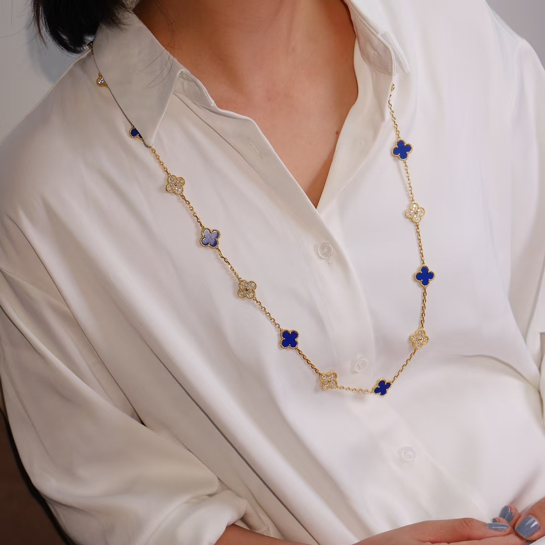 VCA Vintage Alhambra Long Necklace, 20 Motifs - Original Replica Club