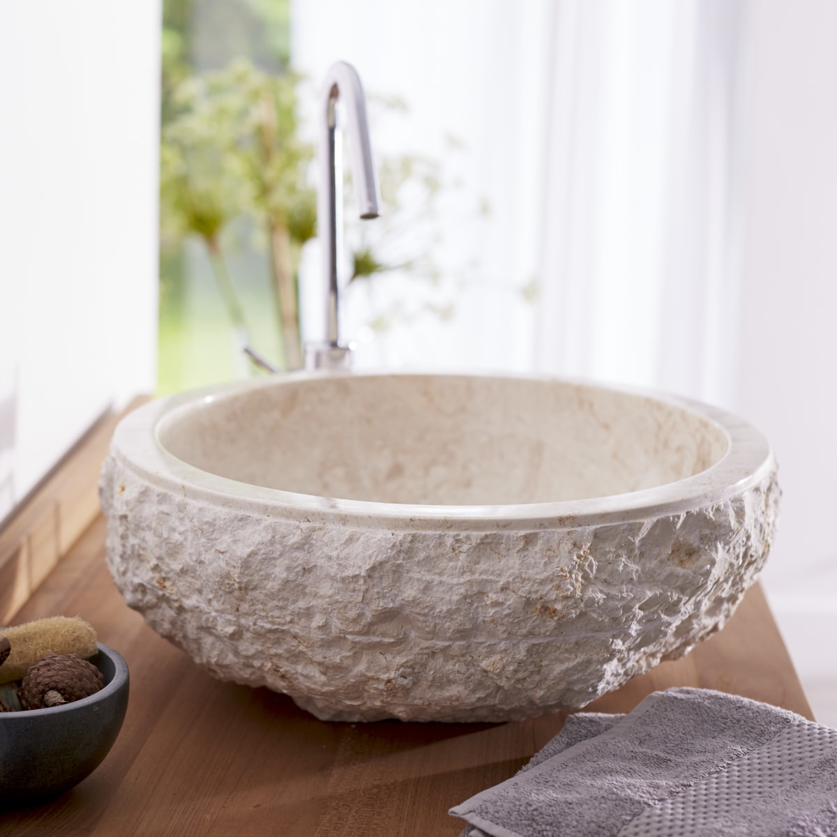 Tikamoon - Scrula - Marmeren wastafel cream