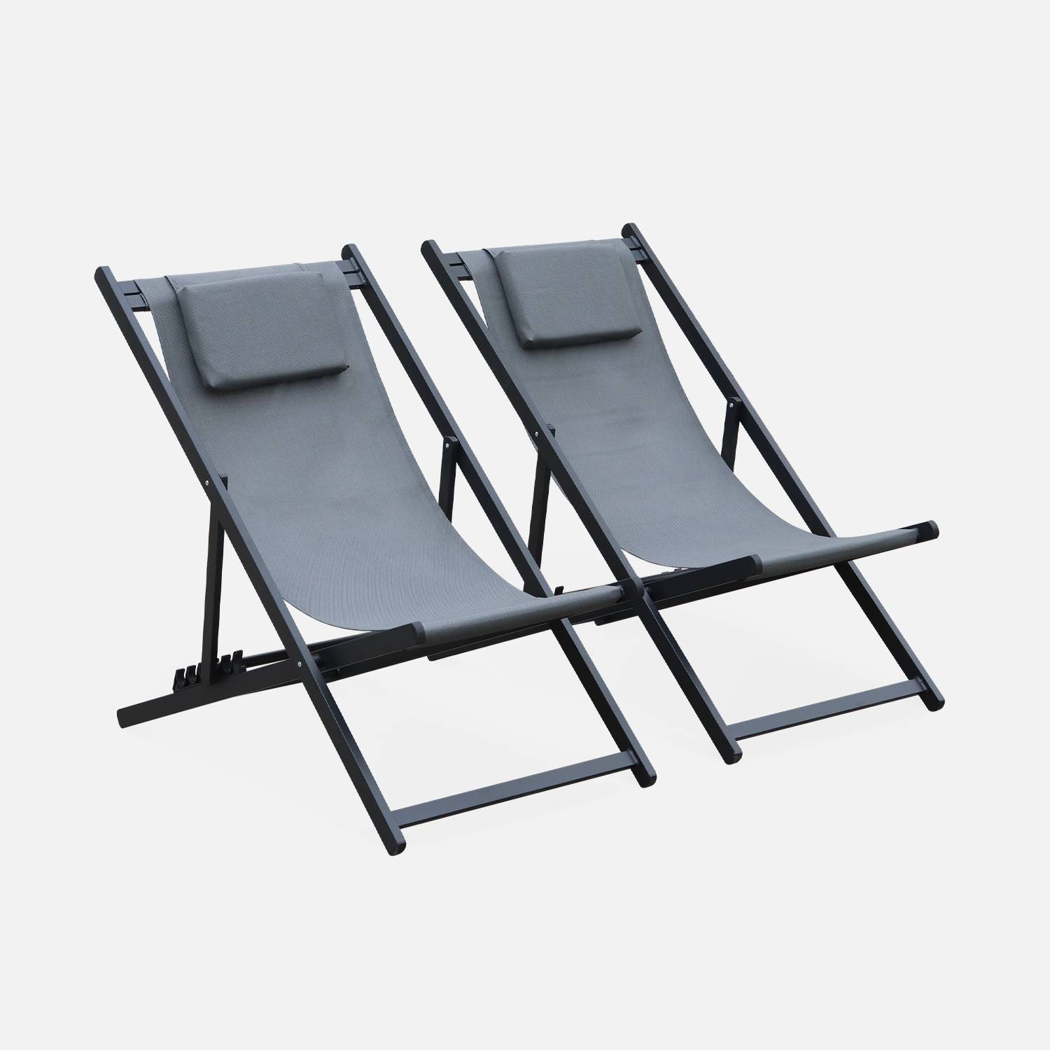 Gaia - Tumbona de aluminio multi posiciones, set de 2