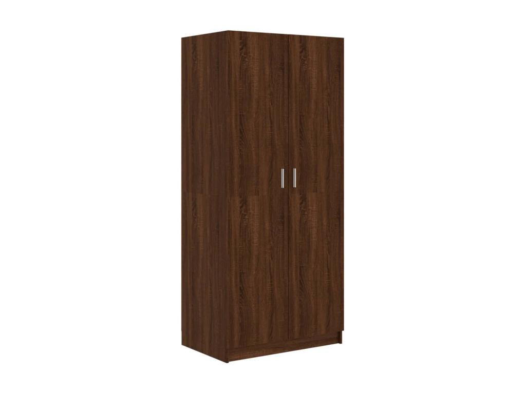 Armario Roble marrón 80x52x180 cm Madera contrachapada