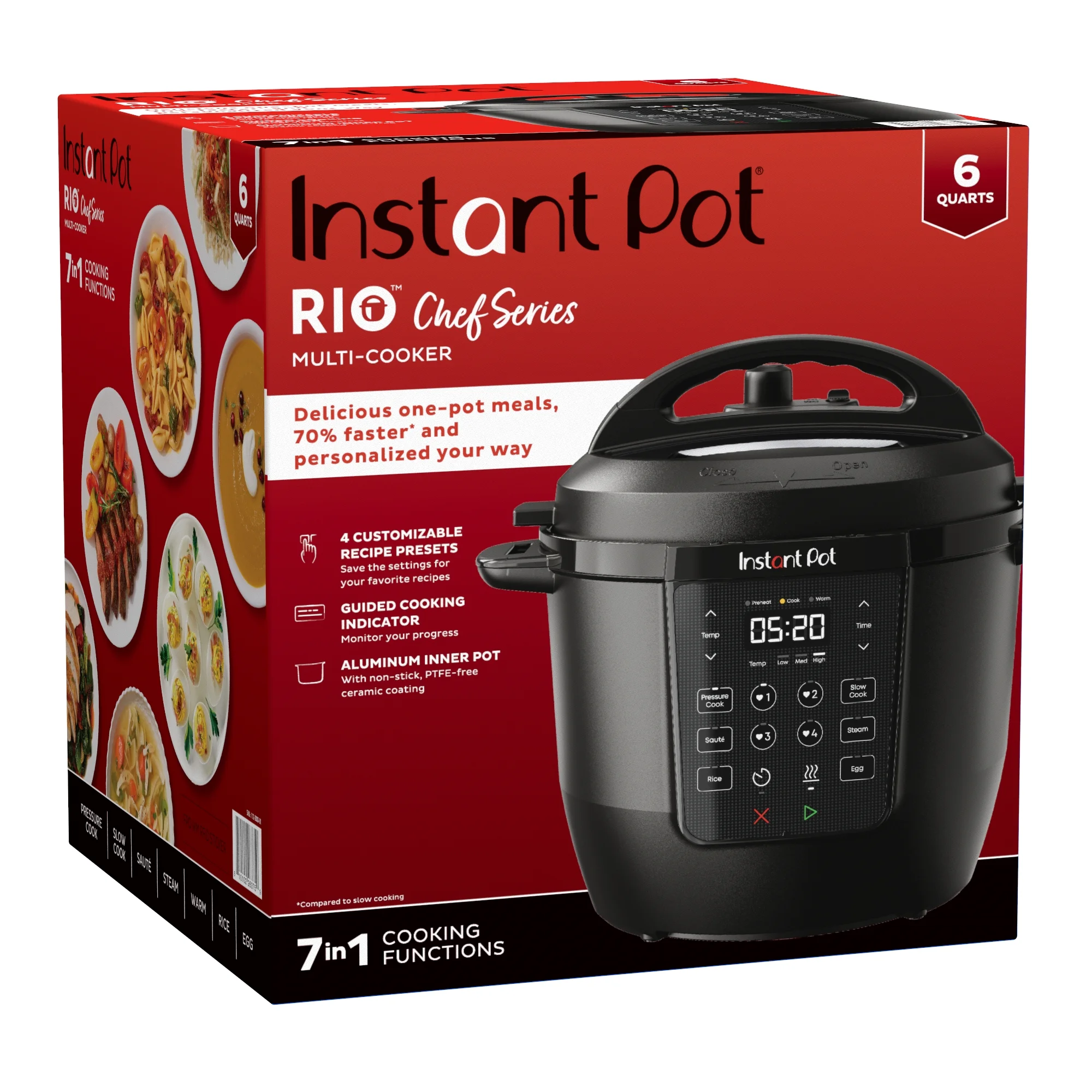 Instant Pot 6Qt RIO Chef Series 7-in-1 Multi-Cooker, Pressure Cooker, Slow Cook, & More, Black - Image 13