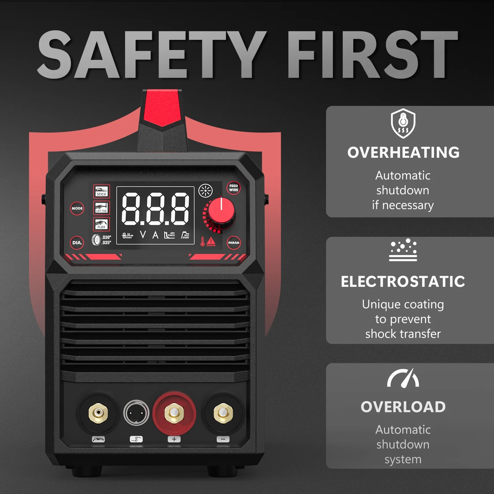 YesWelder 135A Flux Welding Kit, Includes Welder, Gloves, and Wire, Black - Image 11