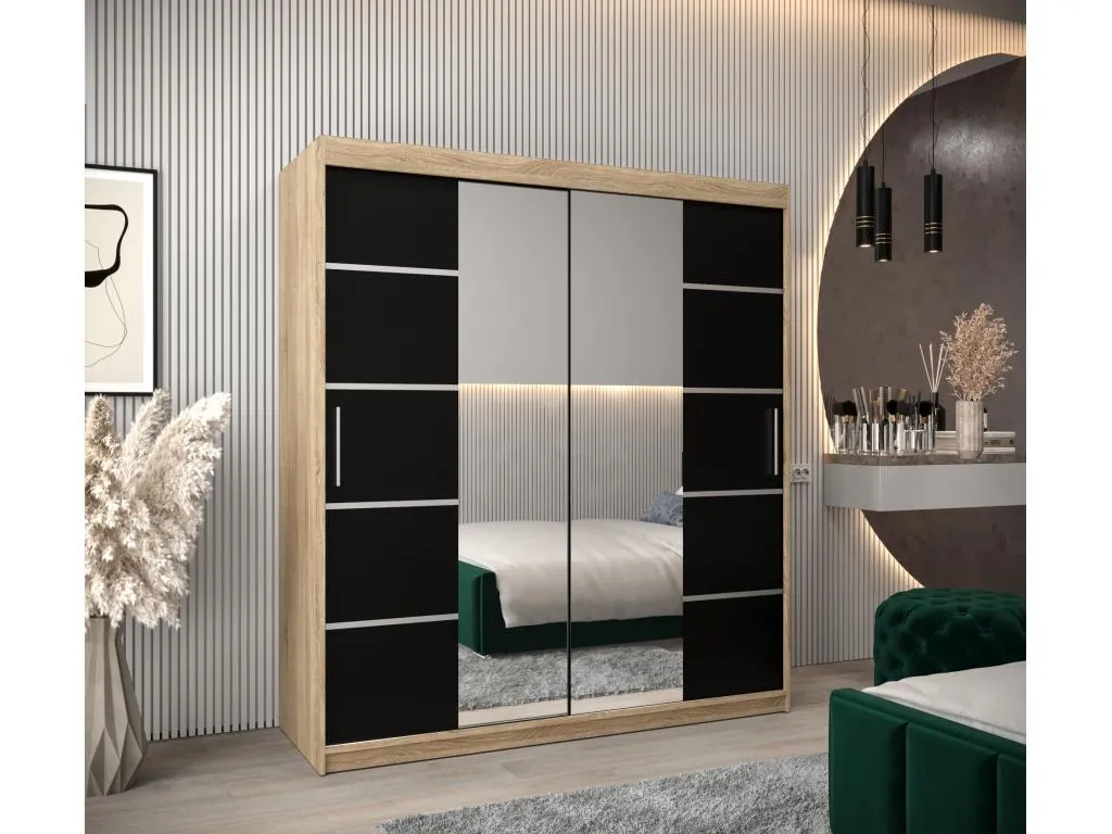 ARMARIO Mueblesclasic 4 DE PUERTAS CORREDERAS 200/180/62 2 puertas (Mueblesclasic/negro)