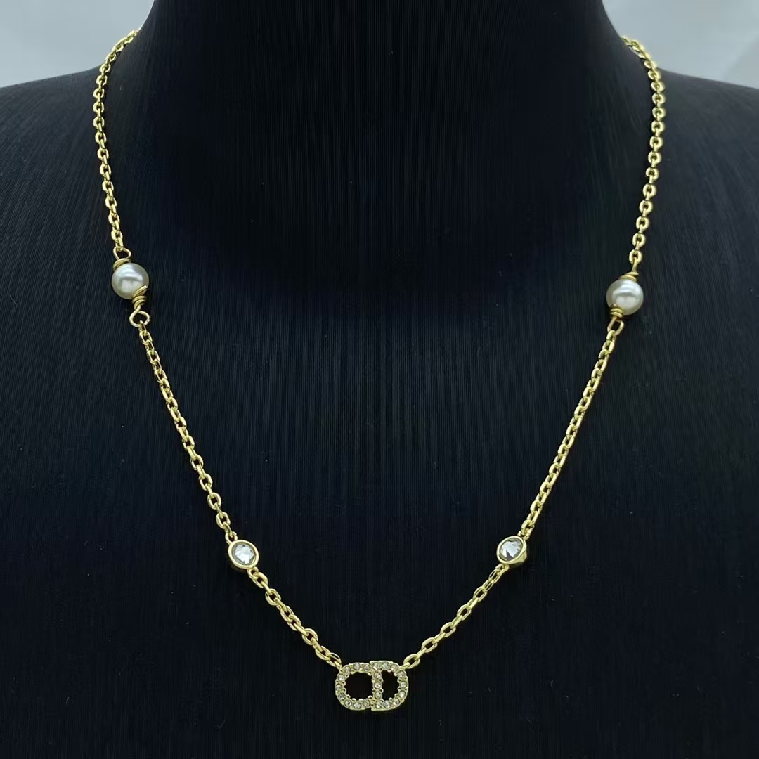 Dior CD Pendant Gold Chain Necklace - Original Replica Club