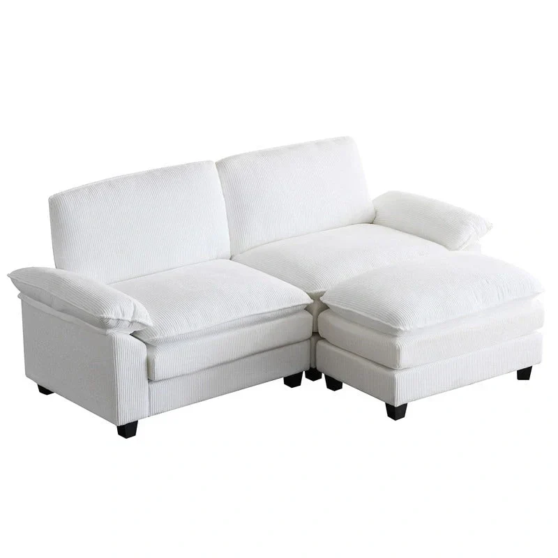 Chenille Two-Seater Sofa with Footstool - 2+1 Indoor Double Bag, Dimensions: 217*141*85