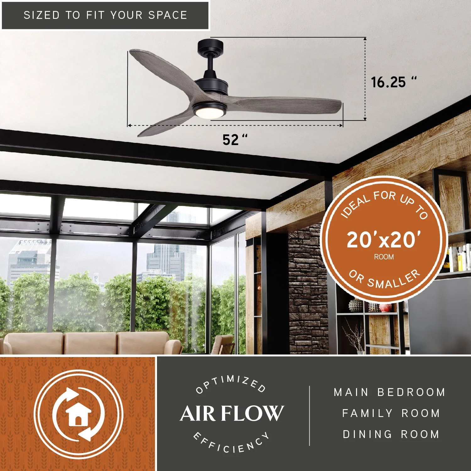 Vaxcel Curtiss Satin Brass Mid-Century Modern MCM Wood Propeller Ceiling Fan with LED Light Kit and Remote - Image 22