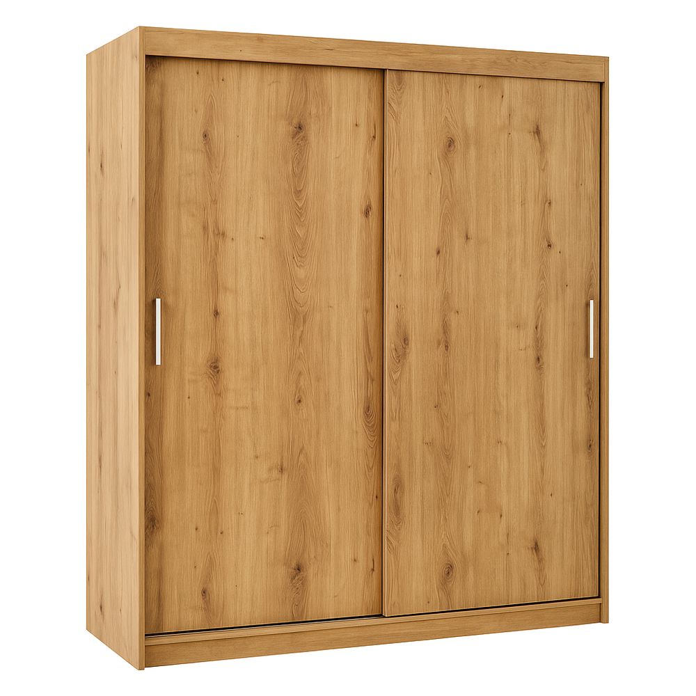 Armario de dos puertas correderas de madera,estilo moderno,diseño funcional,color natural,almacenamiento eficiente,120x180x60 cm