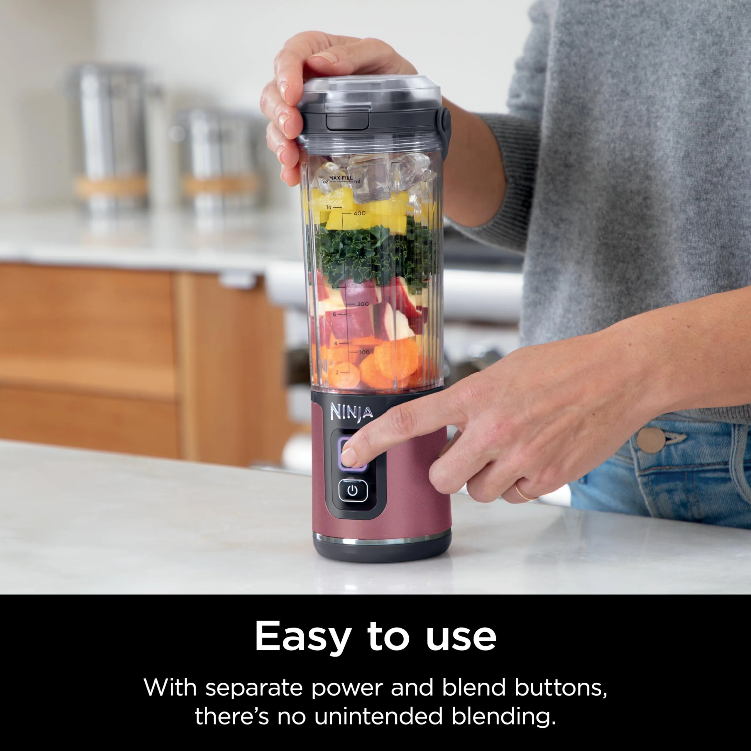 Ninja Blast Portable Blender, Cordless, 18oz. Vessel, Personal Blender for Shakes & Smoothies, BPA Free, Leakproof Lid & Sip Spout, USB-C Rechargeable, Dishwasher Safe Parts, Metallic Purple, - Image 102