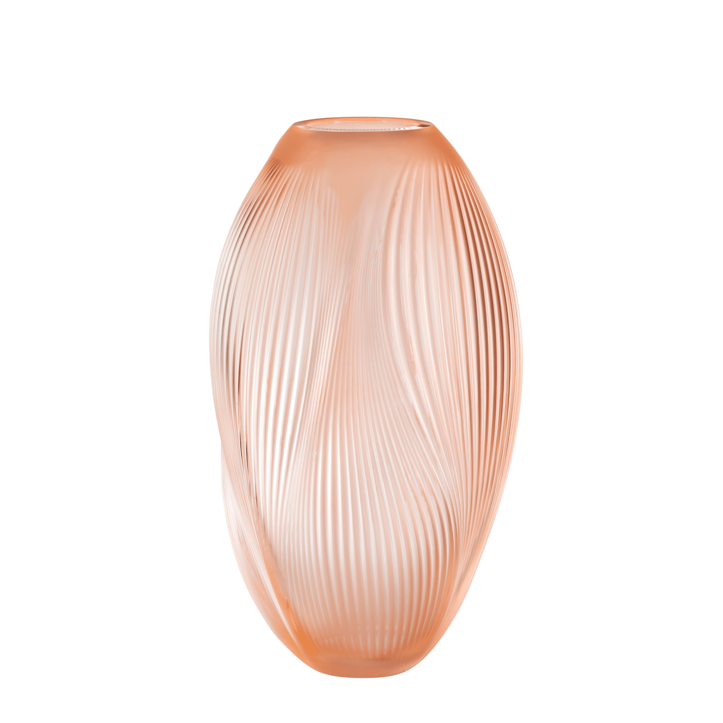 VASE ALIZÉ XXL - CRISTAL INCOLORE PATINÉ CORAIL