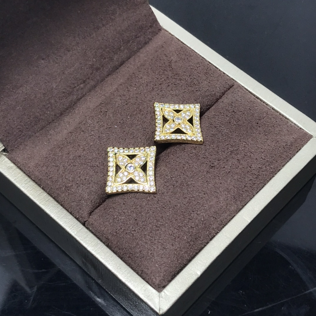 Louis Vuitton Full Diamond Paved Blossom Stud Earrings - Original Replica Club