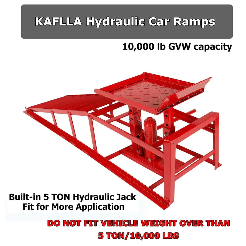 Confote Hydraulic Car Ramps 2PCS, 5-Ton, 10000lbs, Red - Image 3 Confote Hydraulic Car Ramps 2PCS, 5-Ton, 10000lbs, Red - Image 3