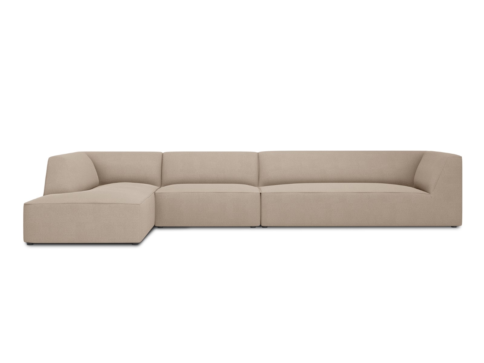 Sofá esquinero izquierdo para 5 plazas en tela estructural beige oscuro sp3706u2