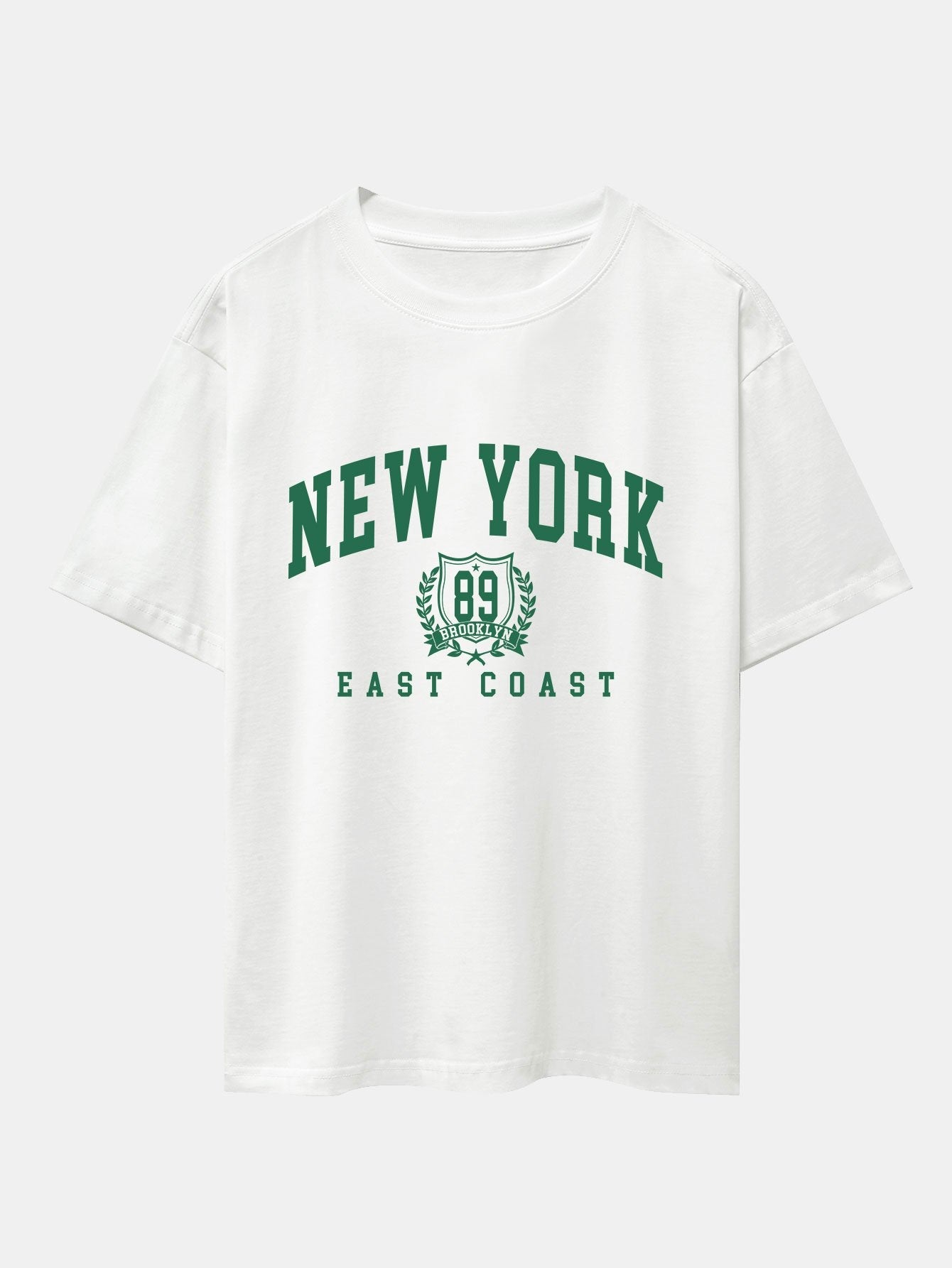 New York Varsity Print Drop Shoulder Oversize T-Shirt & Sweat Shorts