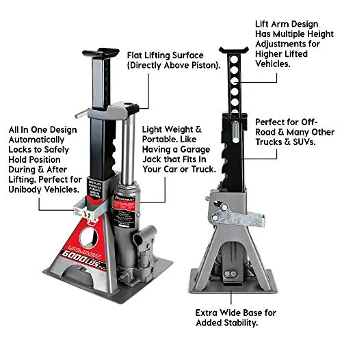 Powerbuilt All-in-One Bottle Jack With Integrated Jack Stands, 3-Ton 6000 lb Load Capacity - Image 7 Powerbuilt All-in-One Bottle Jack With Integrated Jack Stands, 3-Ton 6000 lb Load Capacity - Image 7