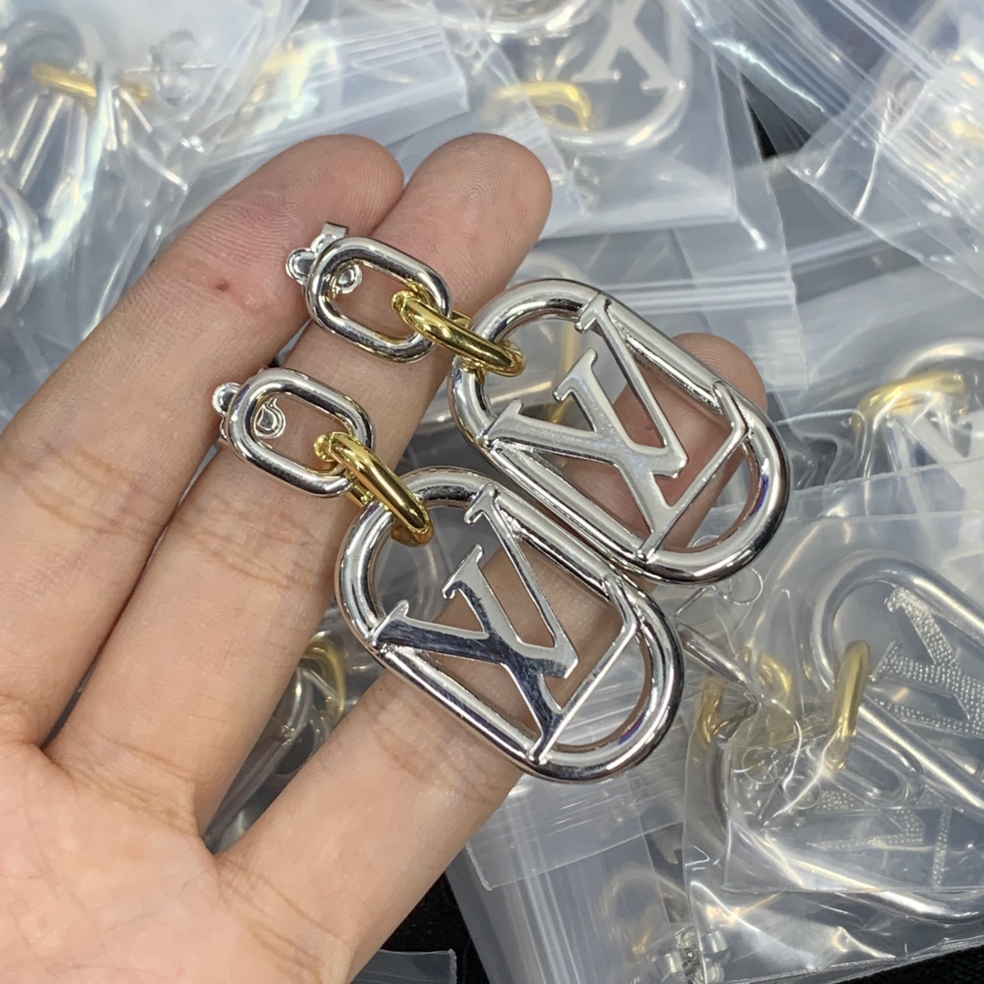 Louis Vuitton Hollow LV Letter Long Earrings - Original Replica Club