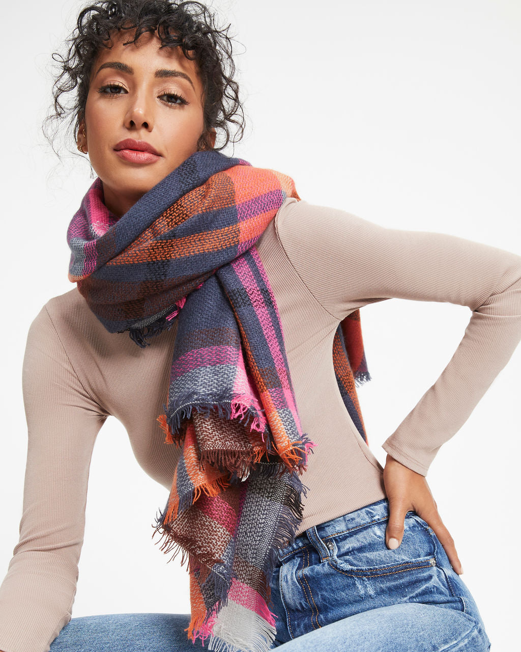 Creative Expression Plaid Blanket Scarf - Se7enfashion