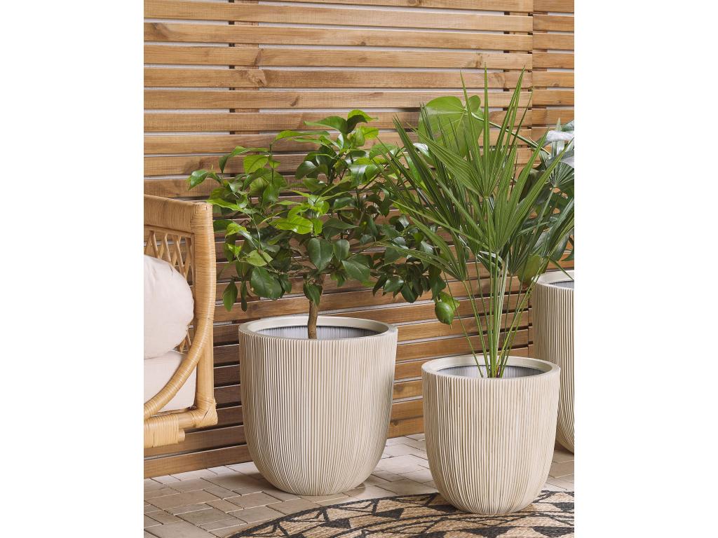 Maceta beige/blanco ø 37 cm CHIOS