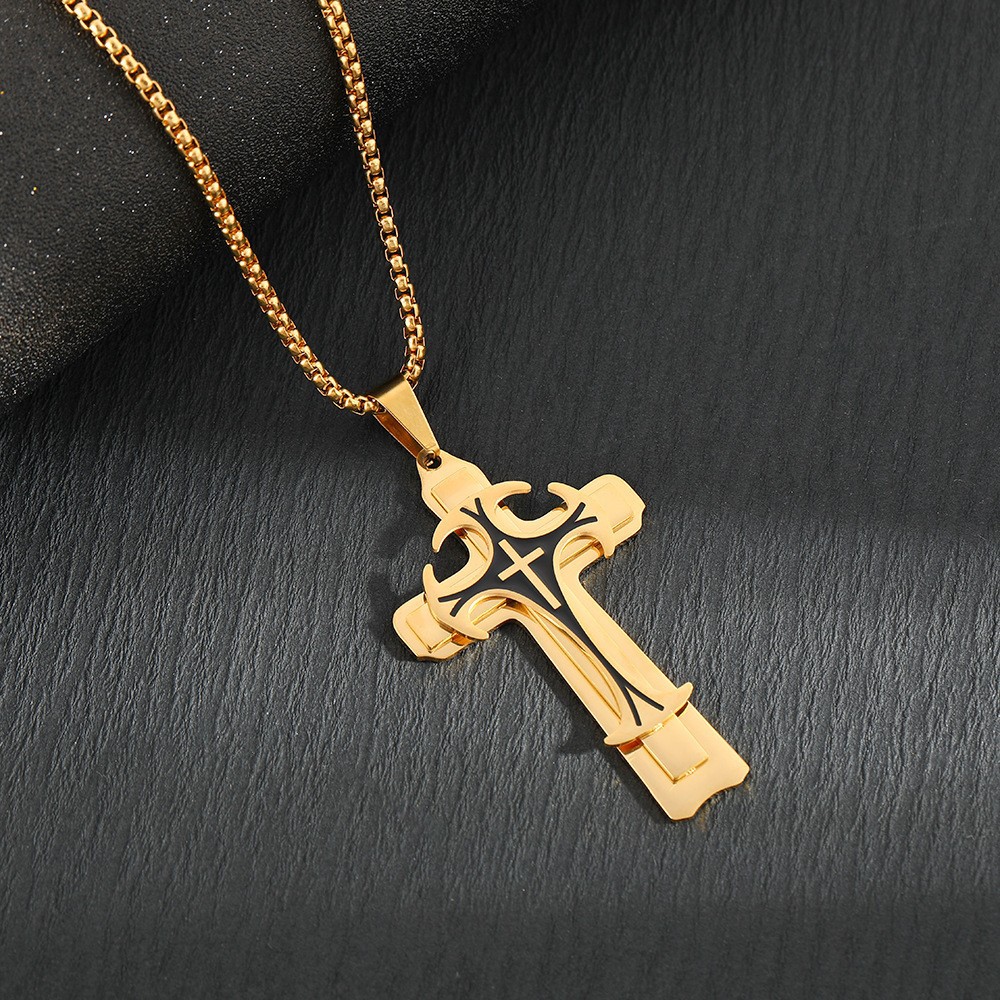 Unisex Stainless Steel Cross Necklace TeeThreads Sustain the Scene with Custom Apparel