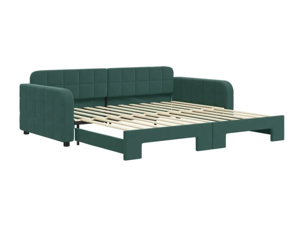 Sofá cama Decoencanto terciopelo verde oscuro 100x200 cm