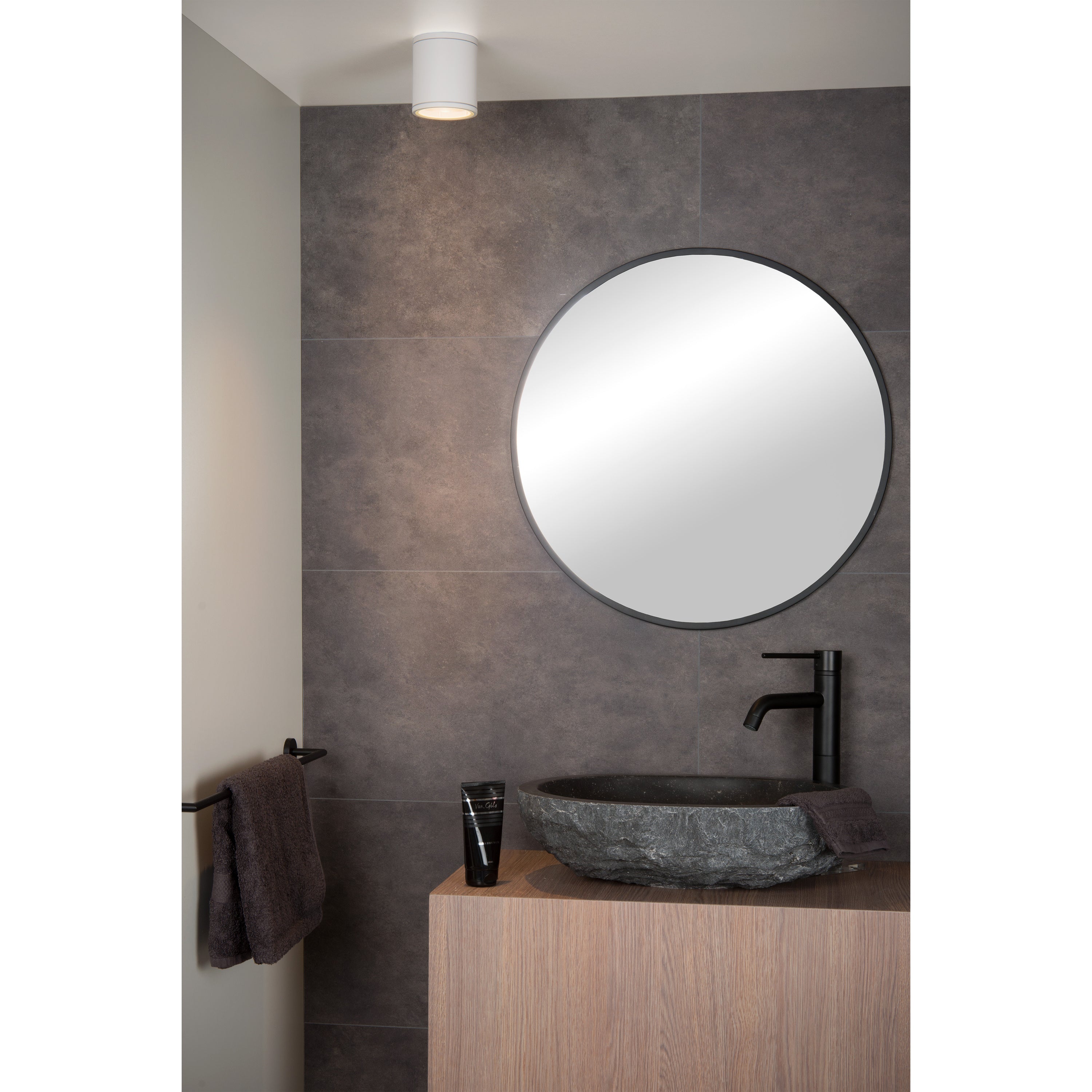 Lucide AVEN - Plafondspot Badkamer - Ø 9 cm - 1xGU