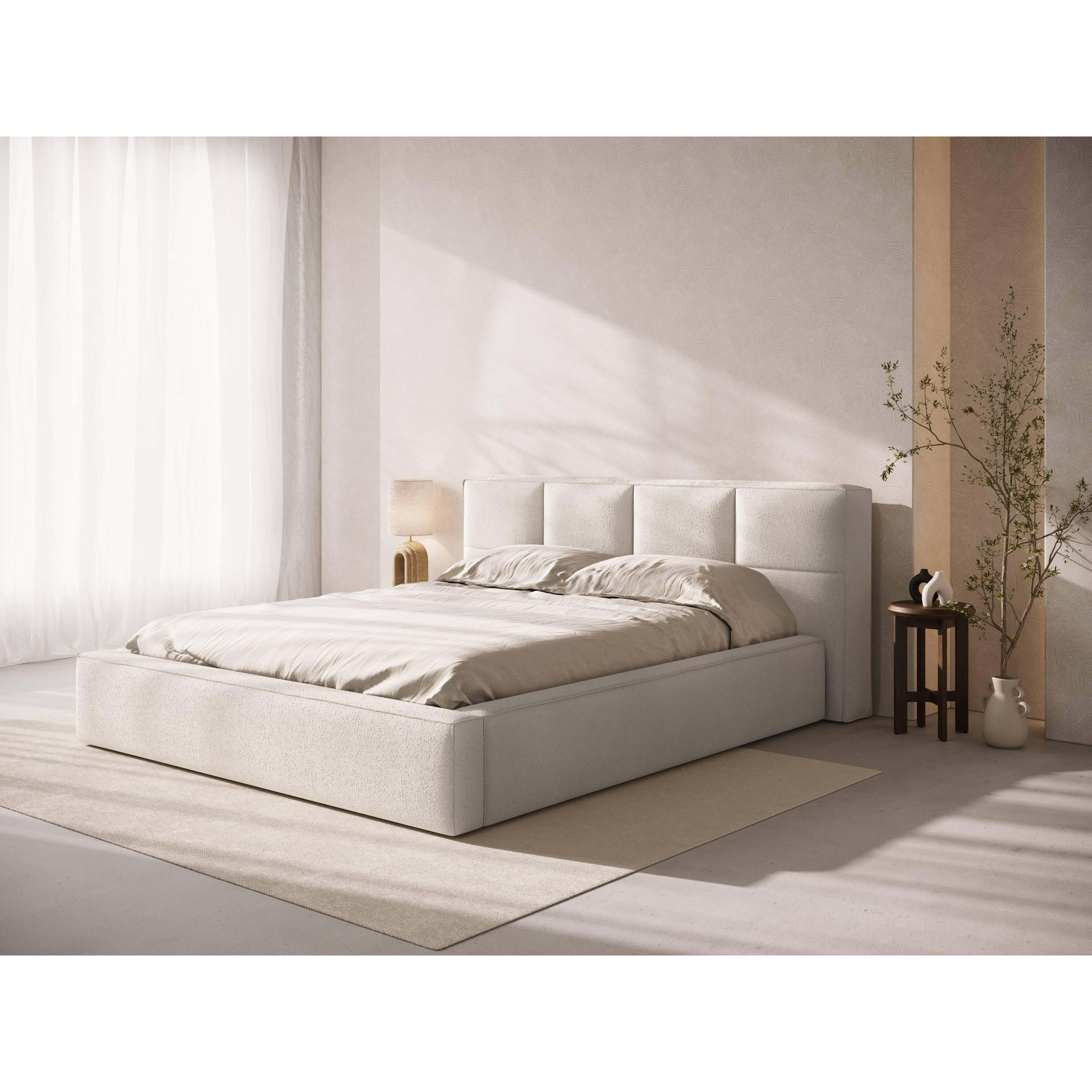 Micadoni Bedframe met opbergvak Simon 140x200 bouclé