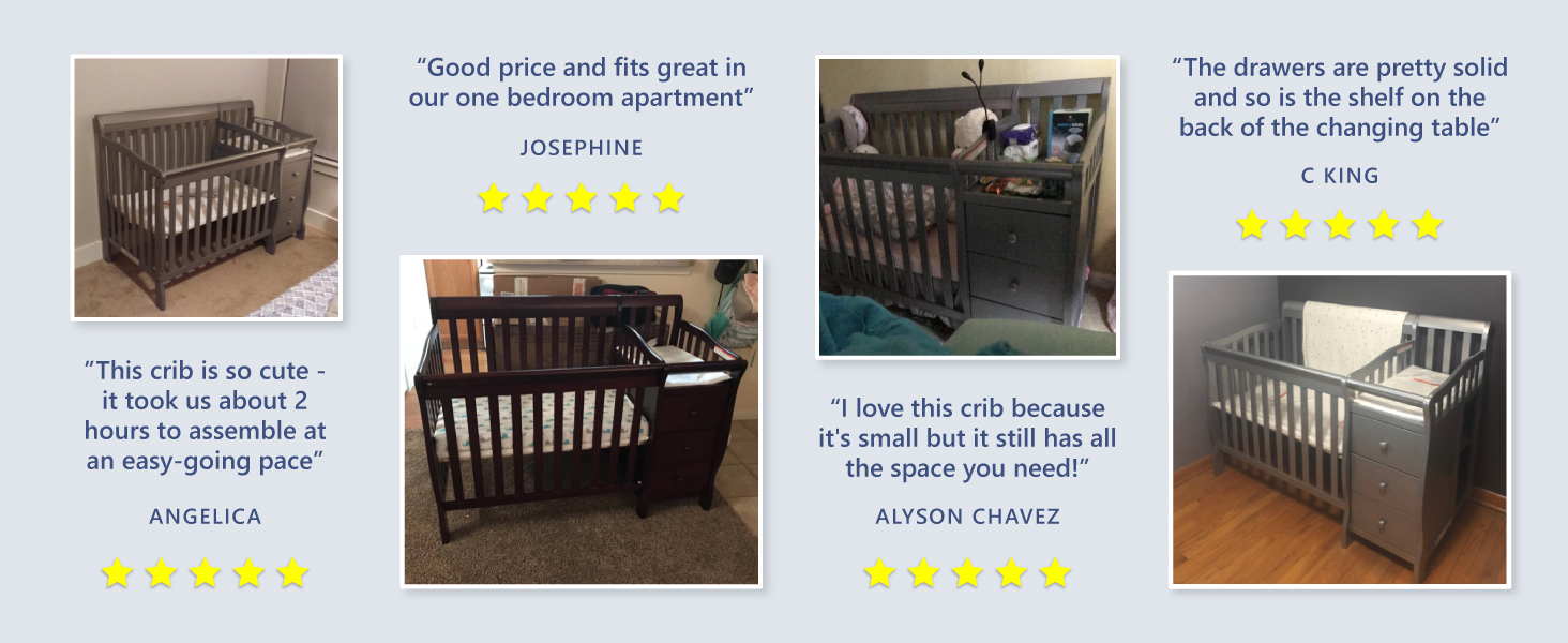 dream on me mini crib,crib with changer, mini crib with changing table,mini crib from dream on me