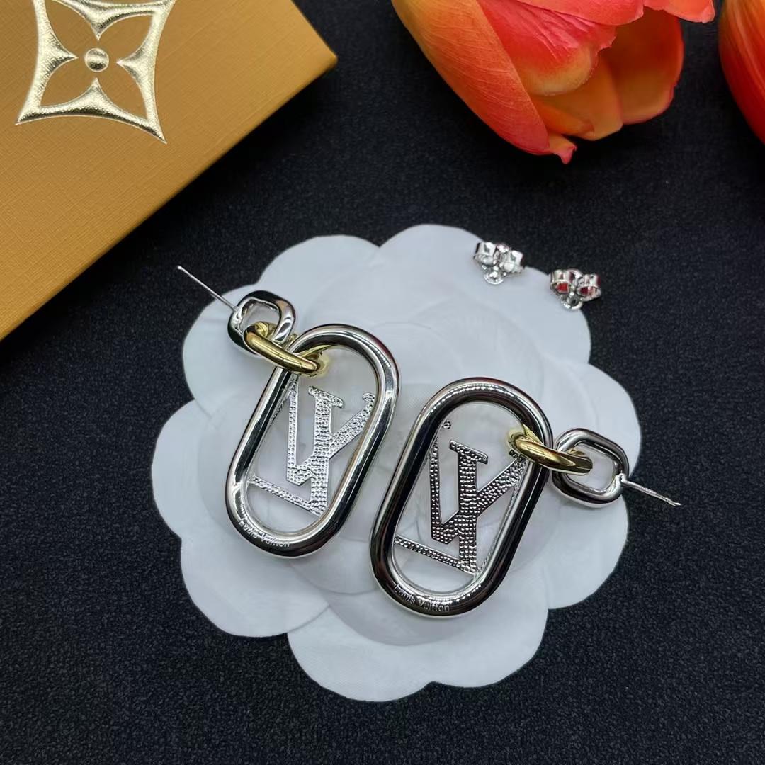 Louis Vuitton Hollow LV Letter Long Earrings - Original Replica Club