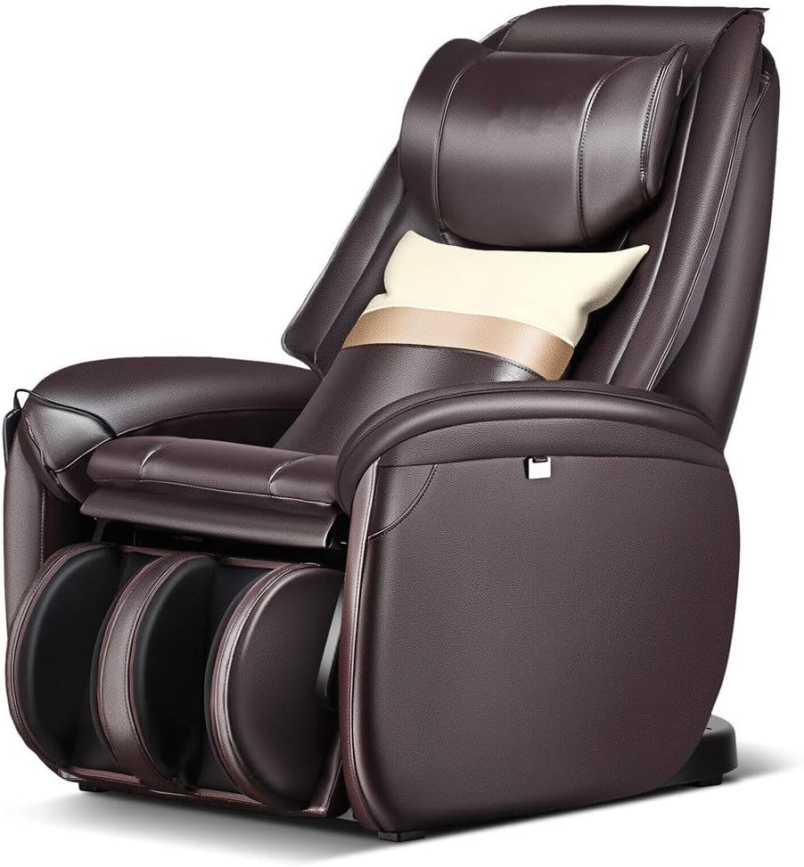 Walnut Full Body SL Track Zero Massage Chair w/Pillow Reversible Footrest Heat