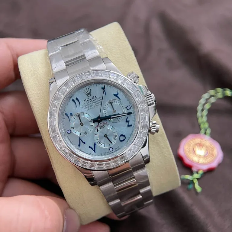 Replica Rolex Cosmograph Daytona White Gold Baguette Diamond 40mm