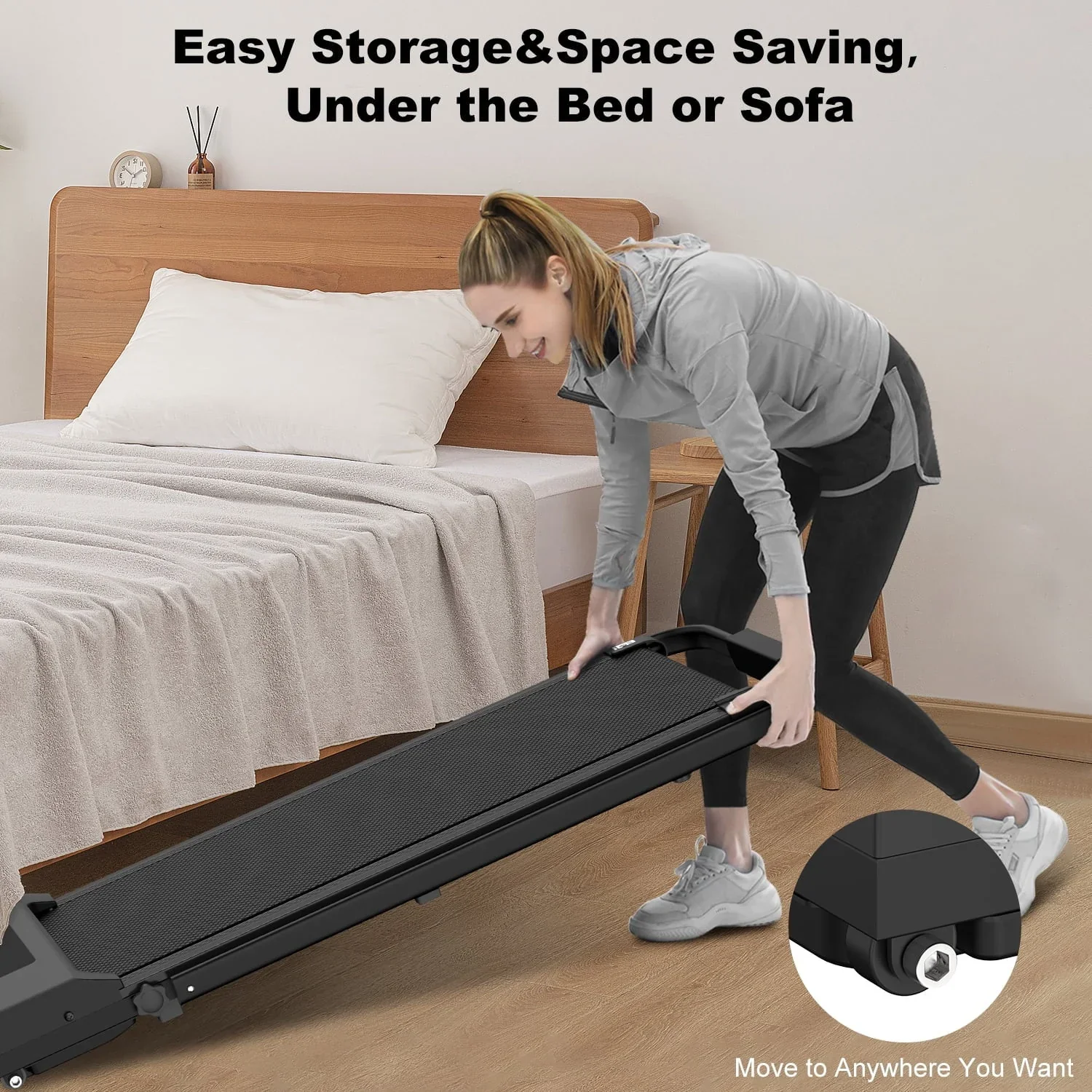 Bigzzia 2-in-1 Under Desk Treadmill, 2.5HP, 6.25MPH, 265 Lb - Image 3 Bigzzia 2-in-1 Under Desk Treadmill, 2.5HP, 6.25MPH, 265 Lb - Image 3