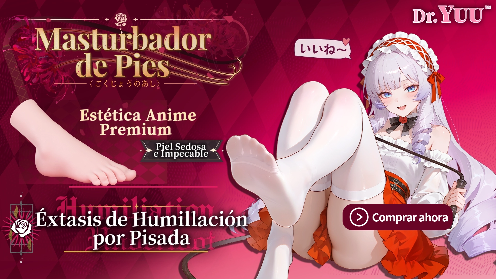 Masturbador de pies con estética anime premium y tacto suave.