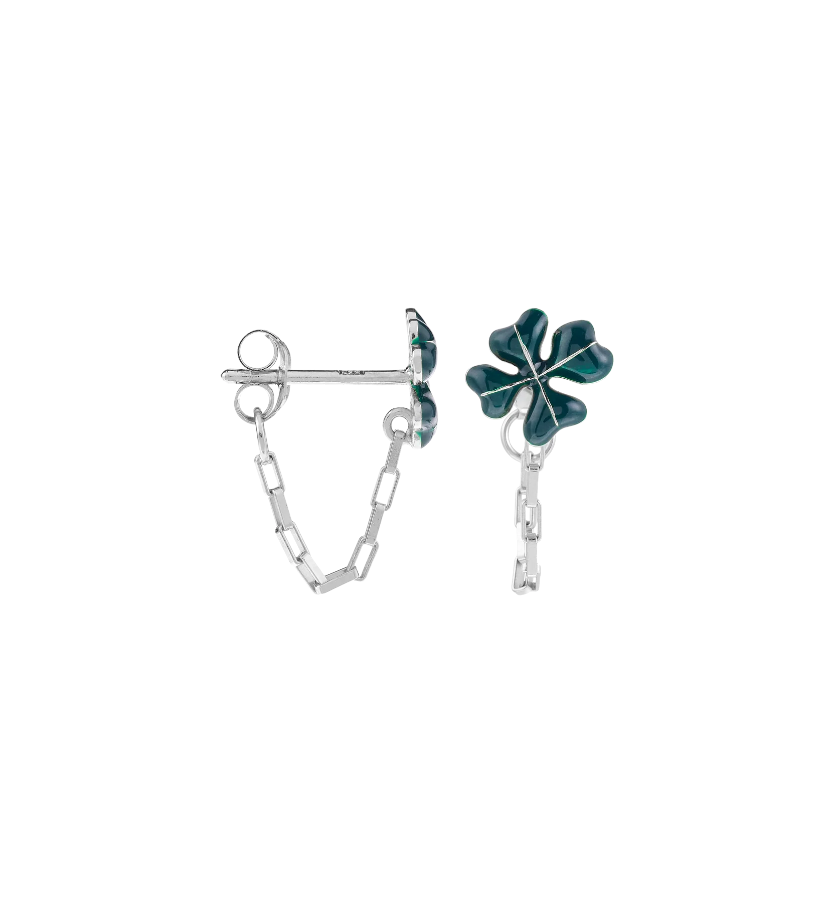 Single Lucky Shamrock Chain Stud