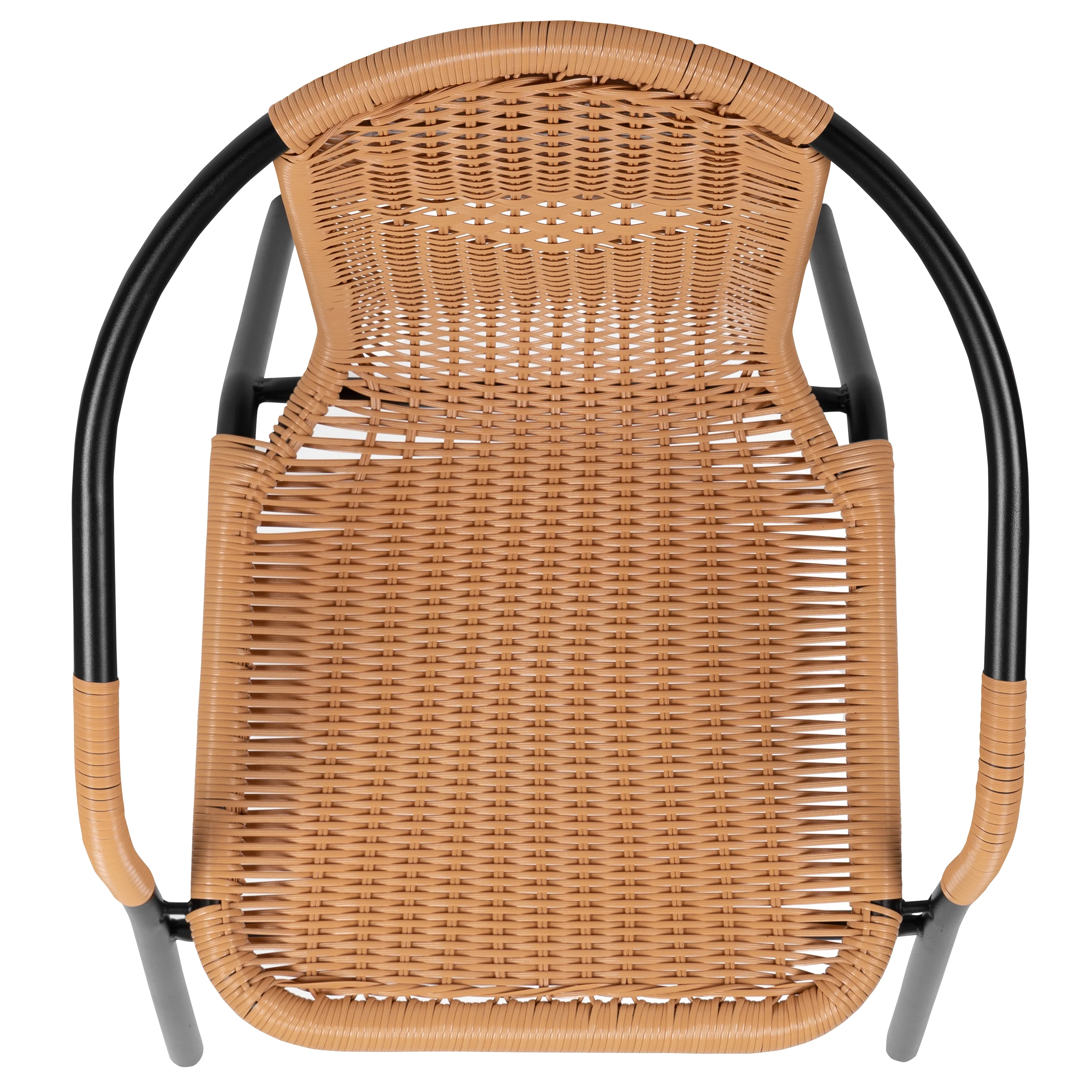 Emma + Oliver Indoor/Outdoor Stacking Rattan Restaurant Patio Chairs, Set of 2, Gray - Image 41
