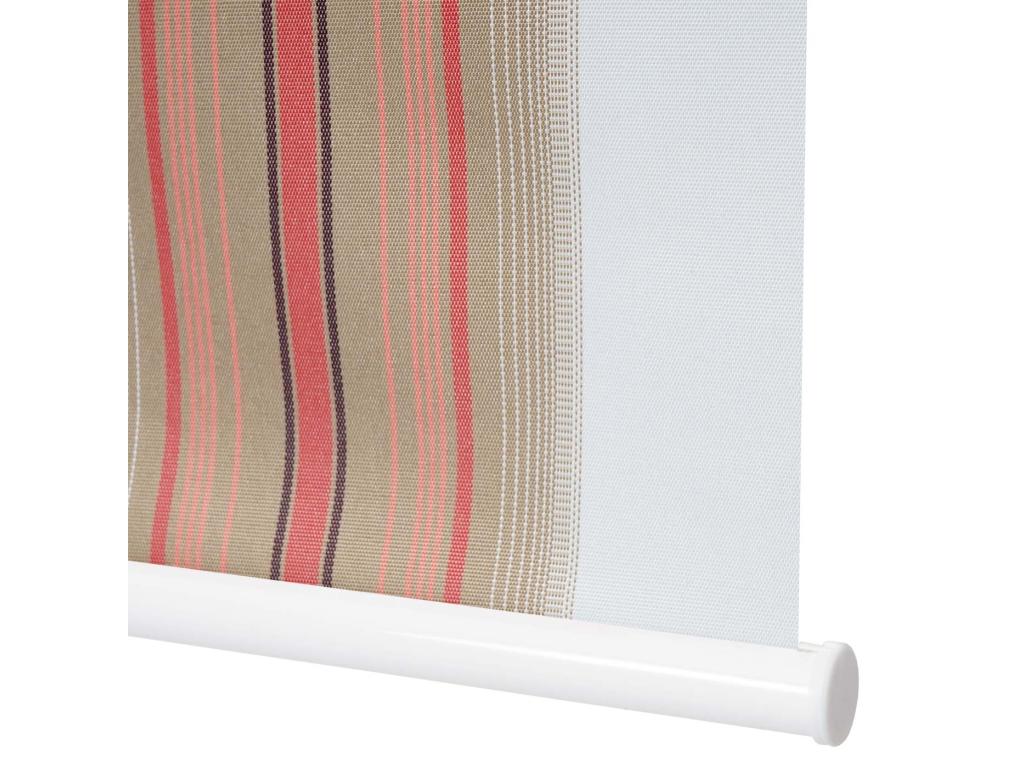 Estor enrollable Casaplu-D52, blanco/rojo/beige