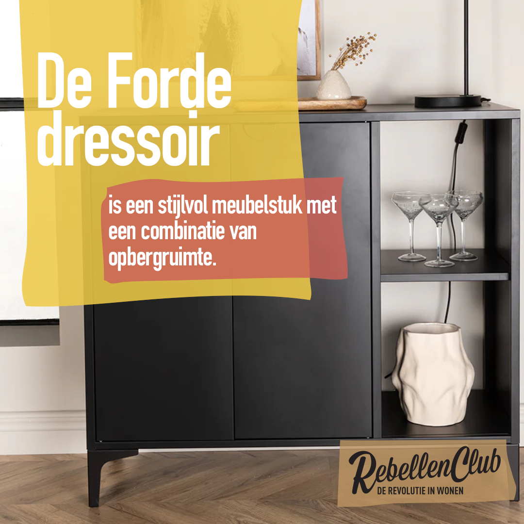 Rebellenclub Dressoir Forde - Zwart