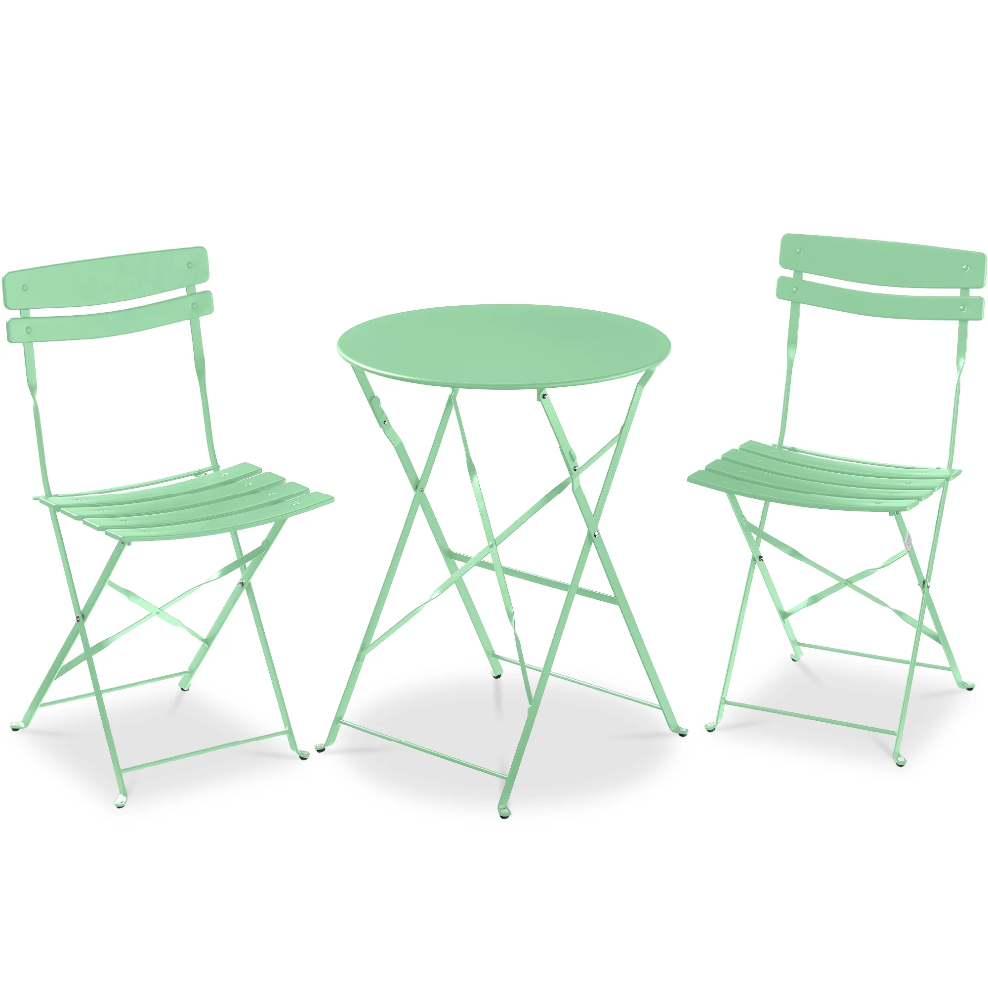 Best Choice Products 3-Piece Small Bistro Set, Folding Patio Furniture Set of 2 Chairs and Table - Black