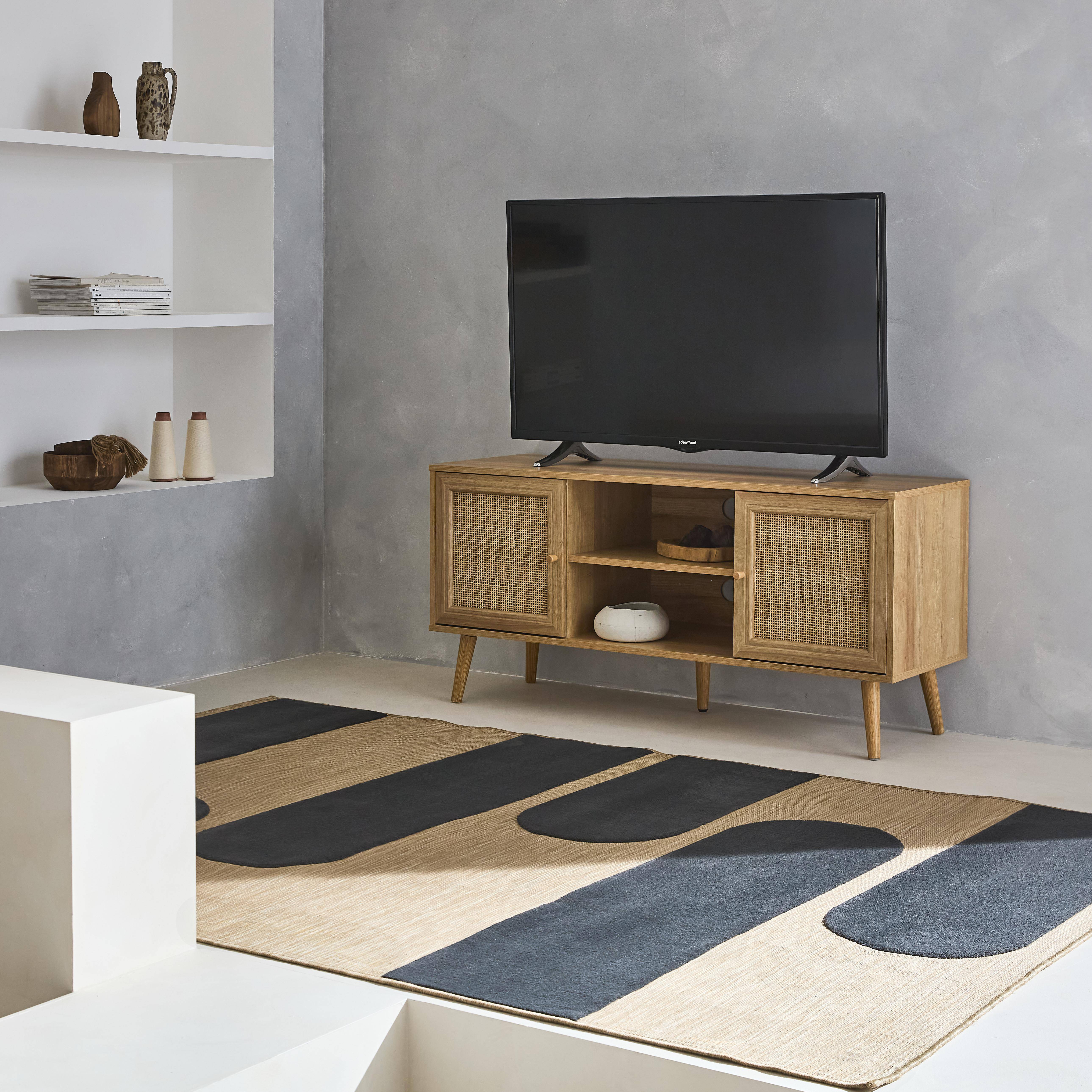 Boheme - Mueble TV de caña trenzada, 120cm