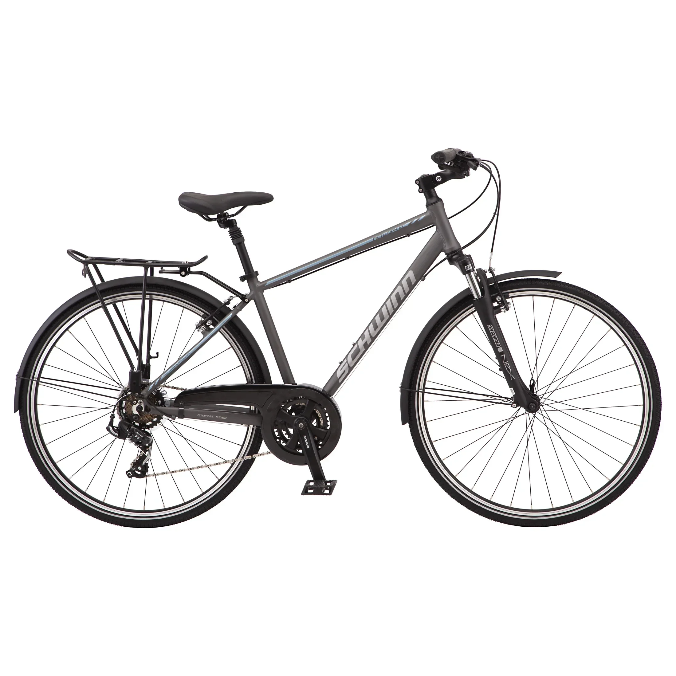 Schwinn Network 6c Hybrid Bike, 21 Speeds, Large 19.5 in Men's Style Frame, 700c Wheels, Grey