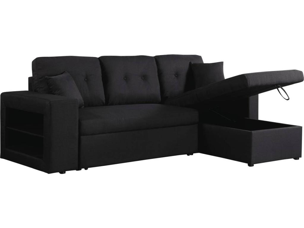 Sofá esquinero convertible/reversible - negro