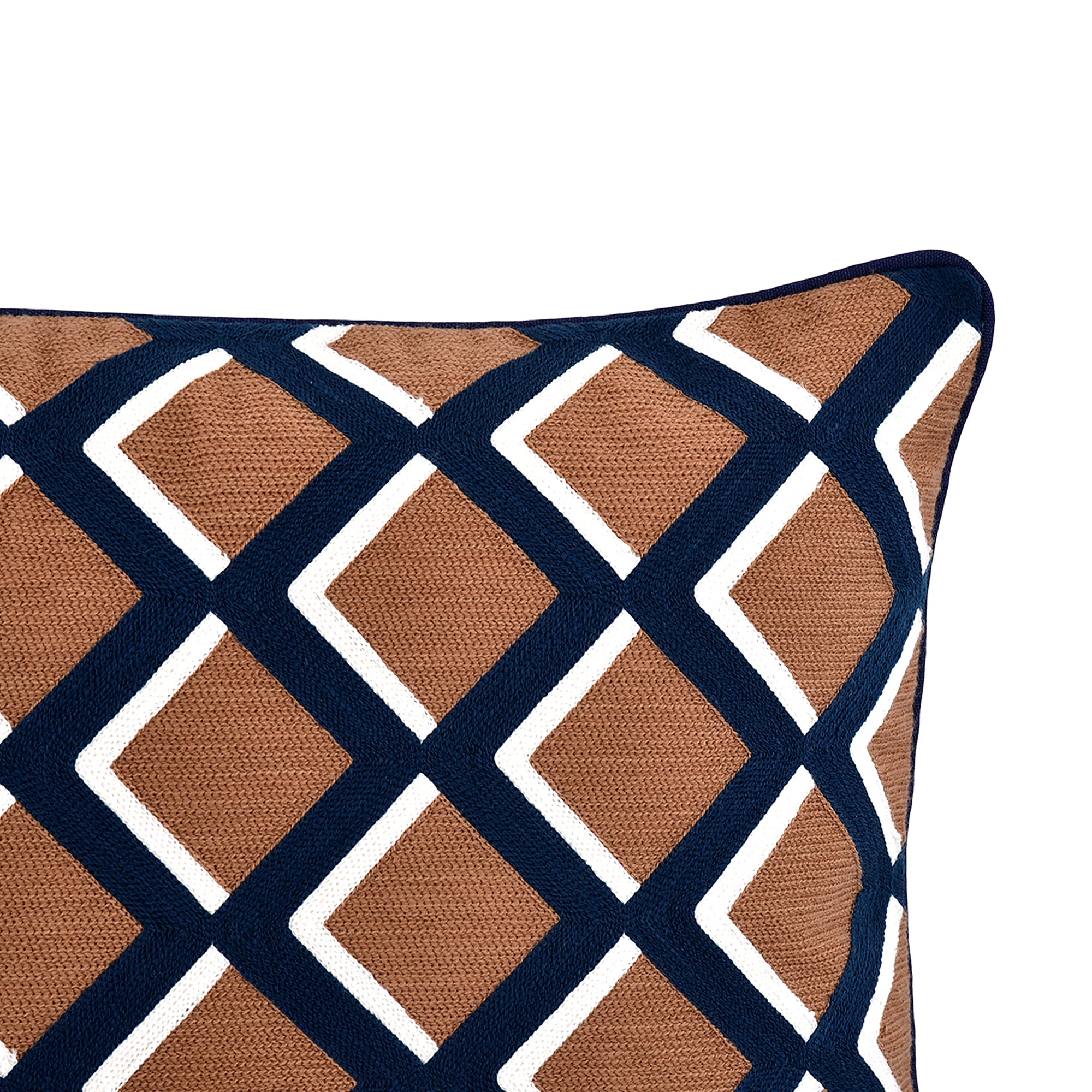 Blokker Hexa Sierkussen 40 x 60 cm - Bruin / Blauw