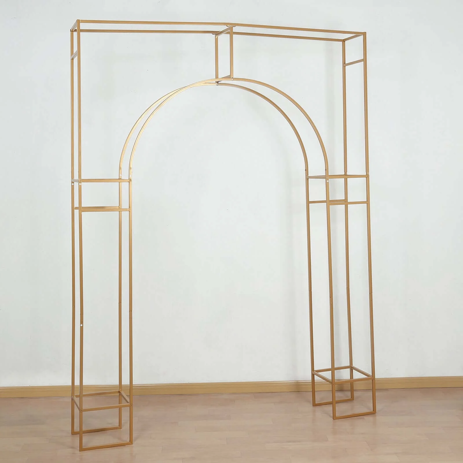 BalsaCircle 7 feet Gold Metal Wedding Arch in Arc de Triomphe Style Party Events Home Decorations Supplies - Image 2