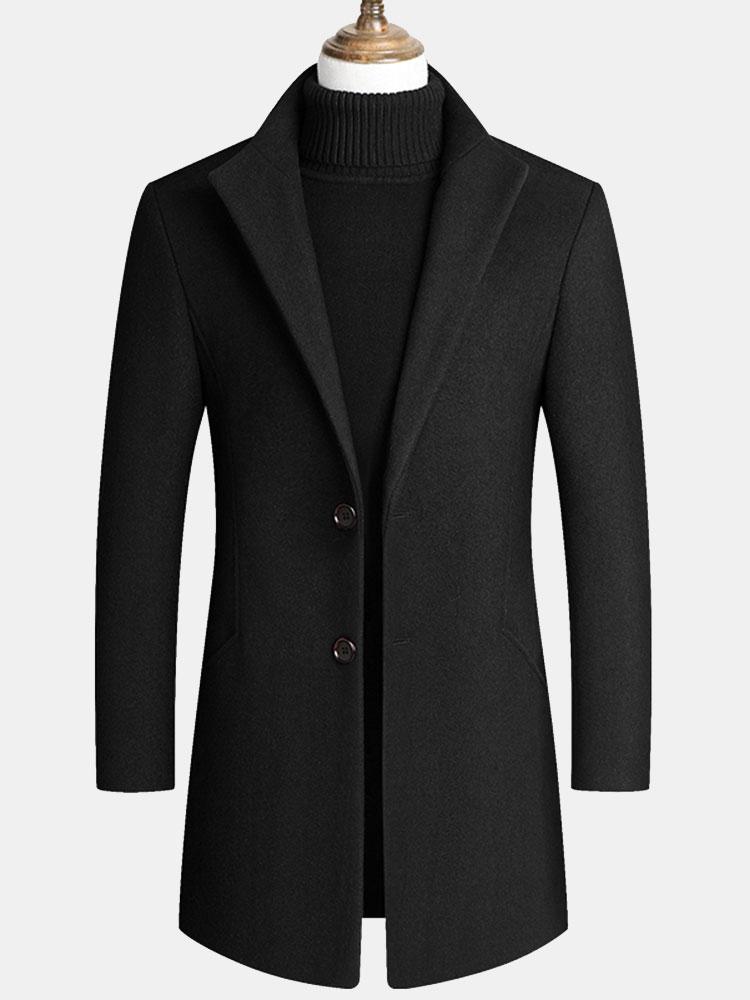 Lapel Woolen Overcoat