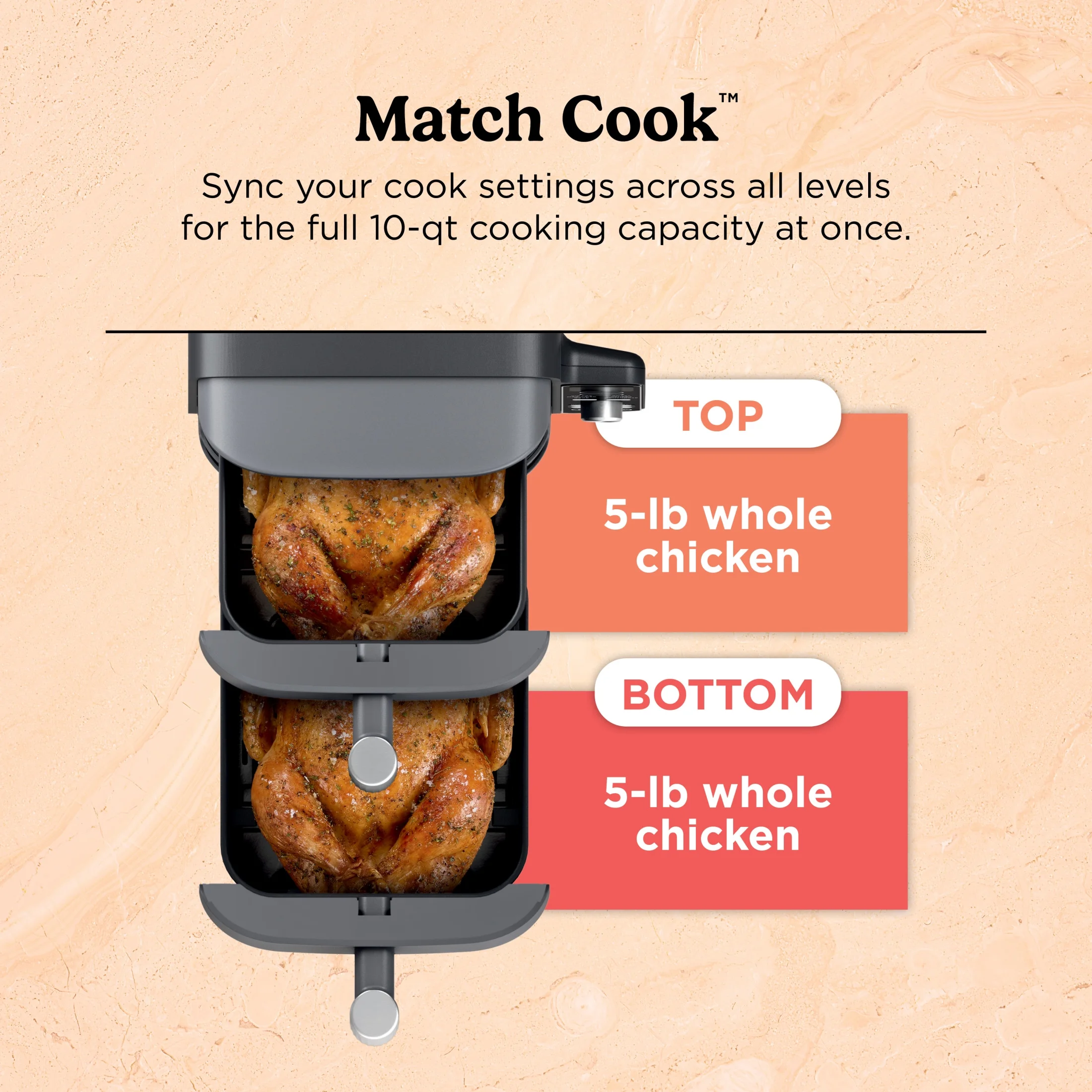 Ninja DoubleStack XL 10 QT 2-Basket Air Fryer - Image 8