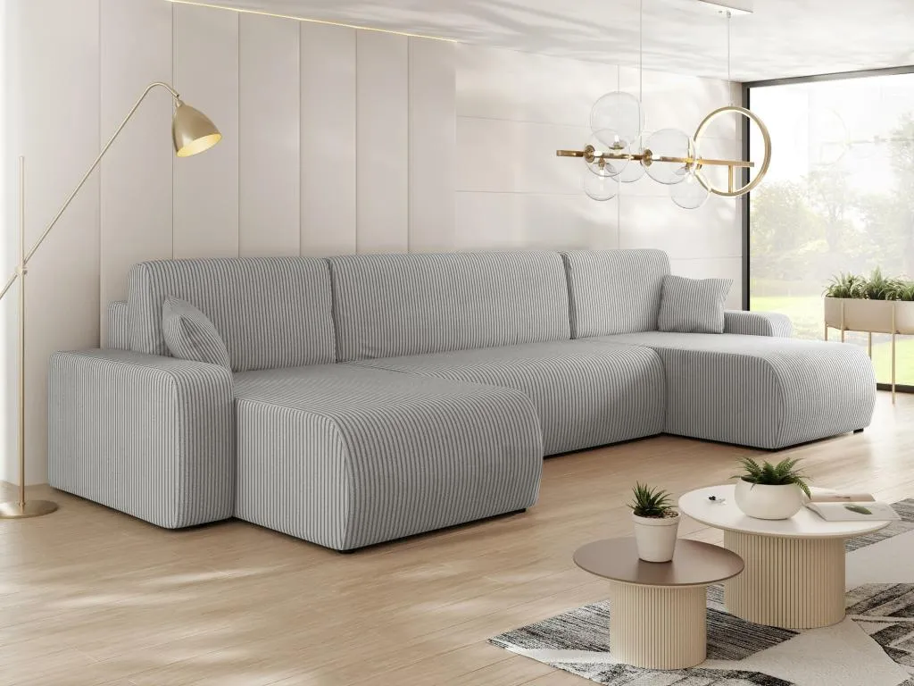 Sofá rinconero Alkifurniturees 103 Gris Función de descanso Caja de ropa de cama 312x145x82cm 39438XAFM