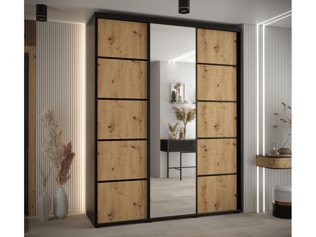 ARMARIO Nestliq 5 DE PUERTAS CORREDERAS 235 - 2/180/60 3 puertas Negro/Artisan/Negro