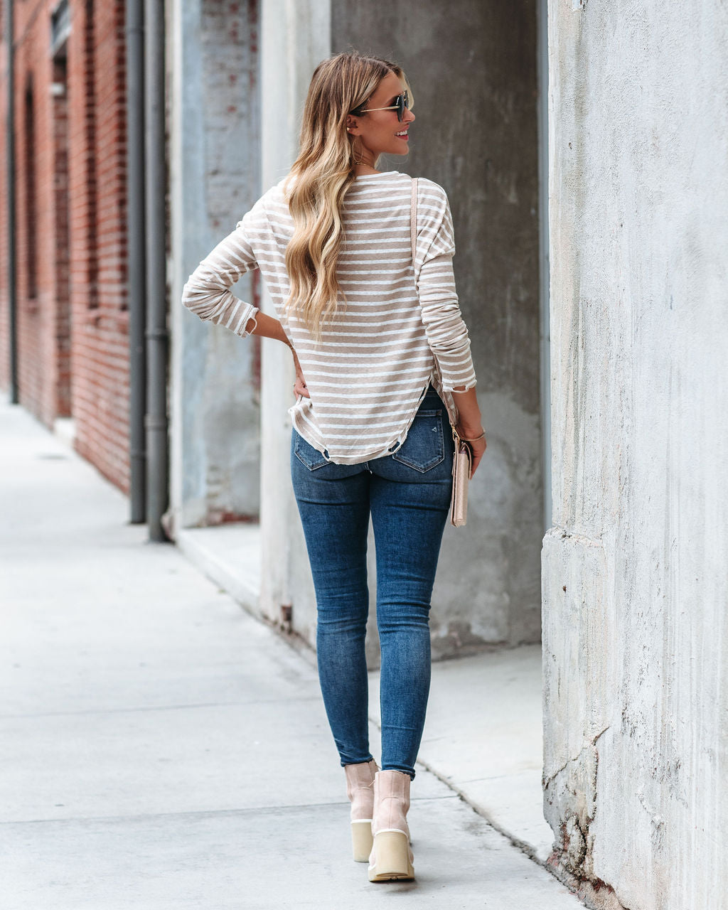 Well Loved Striped Knit Top - Beige - SALE - Se7enfashion