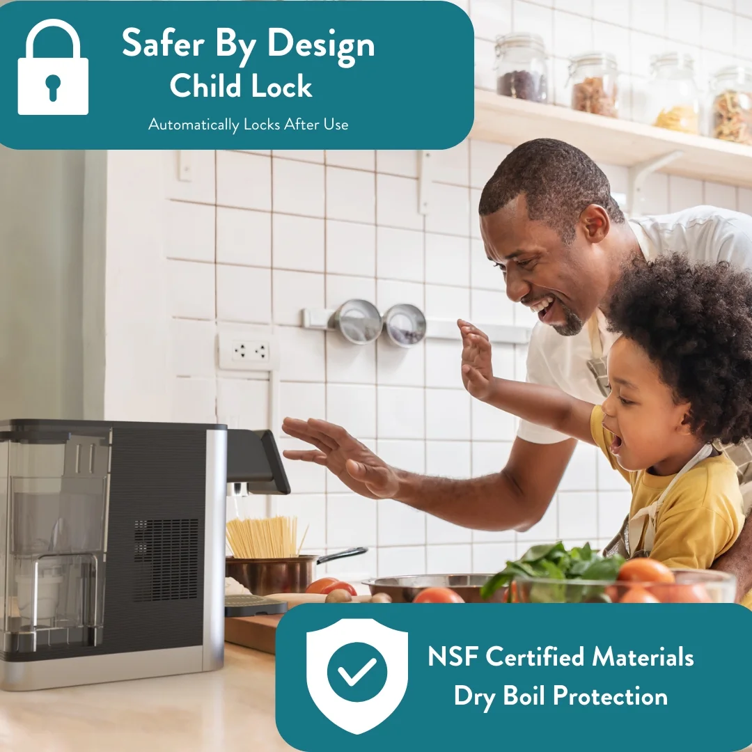 Aqua Optima Countertop Instant Hot & Cold Filtered Water Dispenser, Bottleless Water Cooler, Auto Dispense, No Installation Required - Image 6