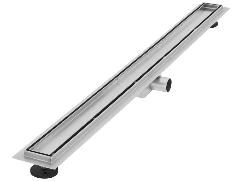 Canal de ducha en acero inoxidable alicatado de 100 cm y sifón Conjunto completo plata plana Hogarmagic
